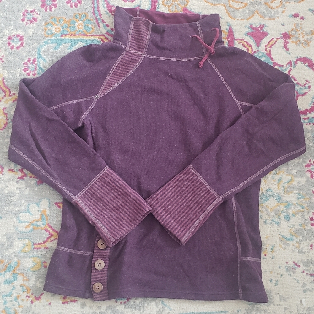 Prana Cowl Neck Wool Pullover